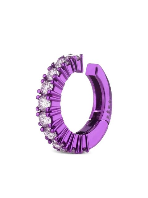 EÉRA 18K white gold diamonds huggie earring - Purple - zdjęcie produktu nr 1