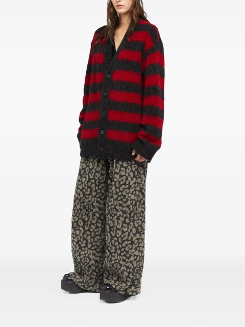 Alanui Grunge Stripes striped cardigan - Red