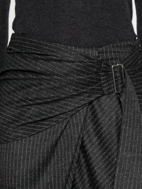 ISABEL MARANT pinstripe belted wrap skirt - Grey