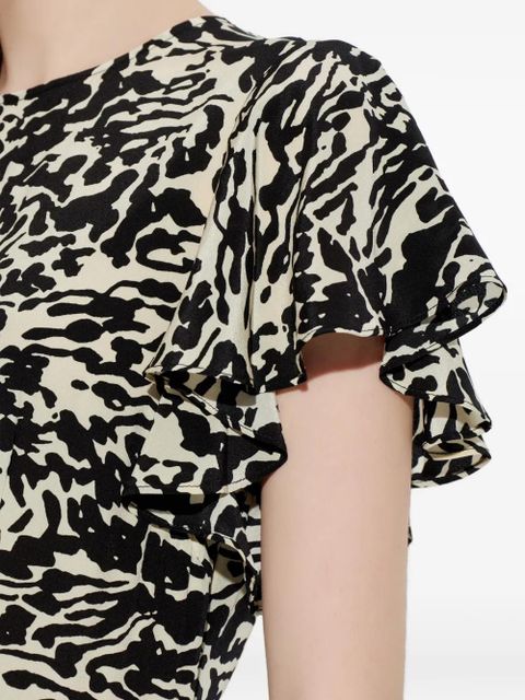 Ulla Johnson Amaia ruffled animal-print maxi dress - Black