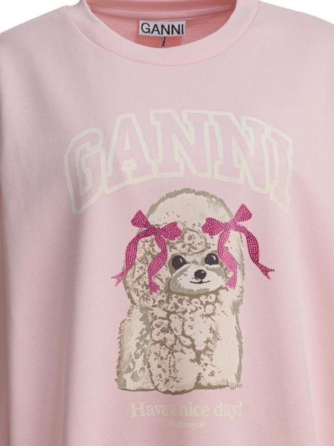 GANNI graphic-print sweatshirt - Pink
