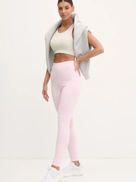 adidas legginsy Essentials Linear damskie kolor różowy z nadrukiem JD3156