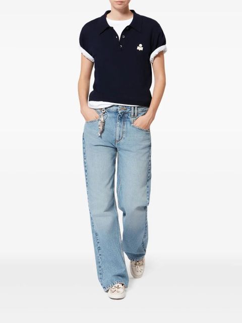 MARANT ÉTOILE Althea button logo polo top - Blue - zdjęcie produktu nr 2