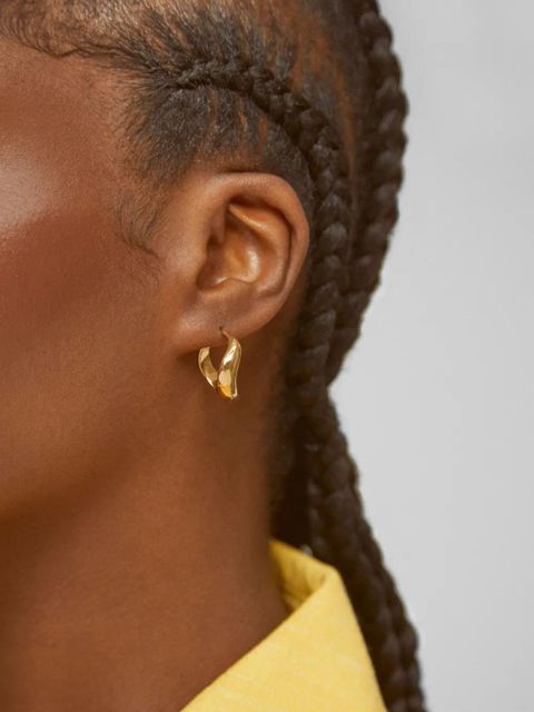 Monica Vinader medium Swirl hoop earrings - Gold