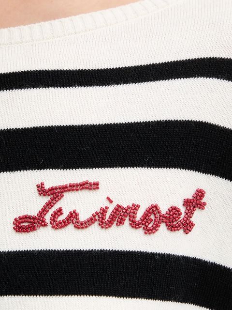 Twinset sweter z domieszką wełny damski kolor czarny lekki 252TP3091