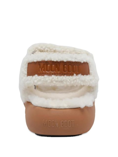 Moon Boot shearling platform sandals - White