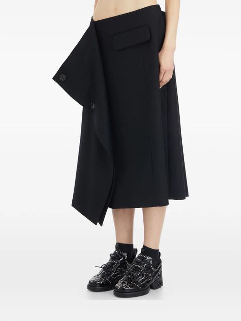 Comme Des Garçons button midi skirt - Black