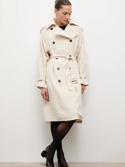 Answear.LAB trencz bawełniany kolor beżowy