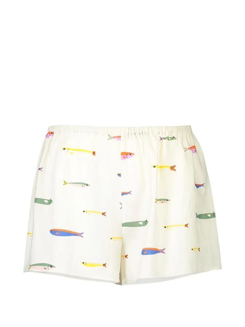 STAUD fish-pattern shorts - Neutrals - zdjęcie produktu nr 1