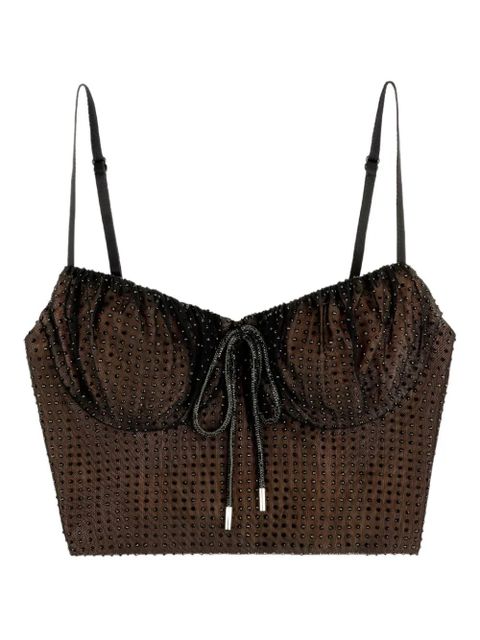 AREA crystal hotfix top - Brown - zdjęcie produktu nr 1