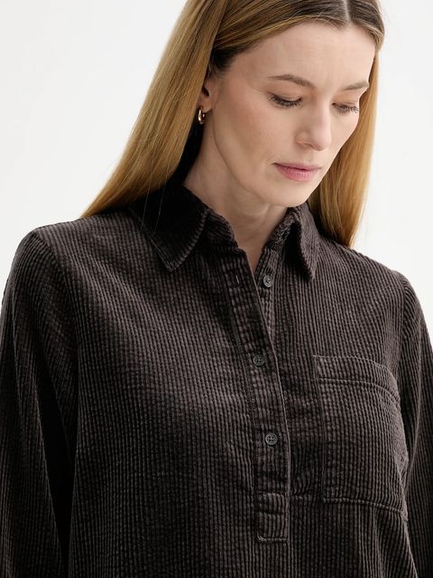 Marc O'Polo sukienka sztruksowa kolor brązowy mini prosta 5000007458