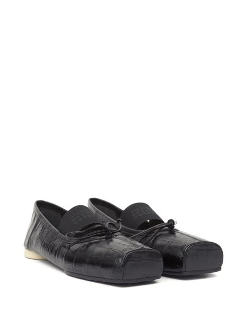 MM6 Maison Margiela crocodile-embossed ballet flats - Black - zdjęcie produktu nr 2