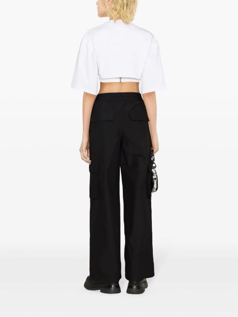 Alexander Wang logo-waistband cargo-pockets trousers - Black