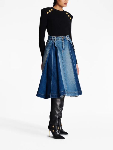 Balmain shoulder-pad sweater - Black