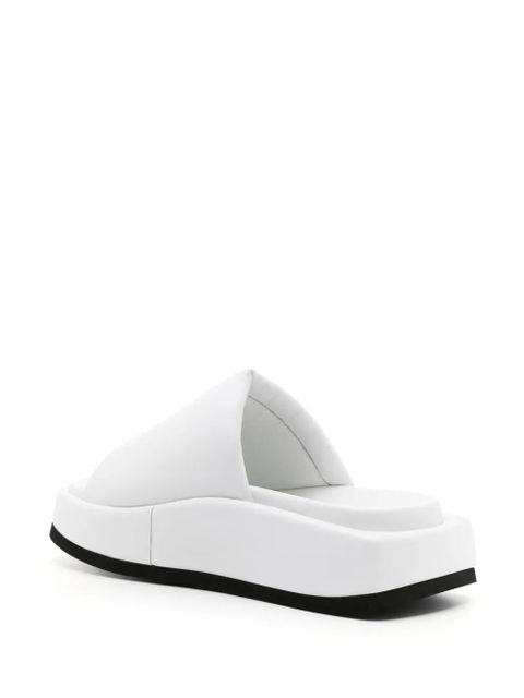 The Attico Mia leather flatform slides - White - zdjęcie produktu nr 2