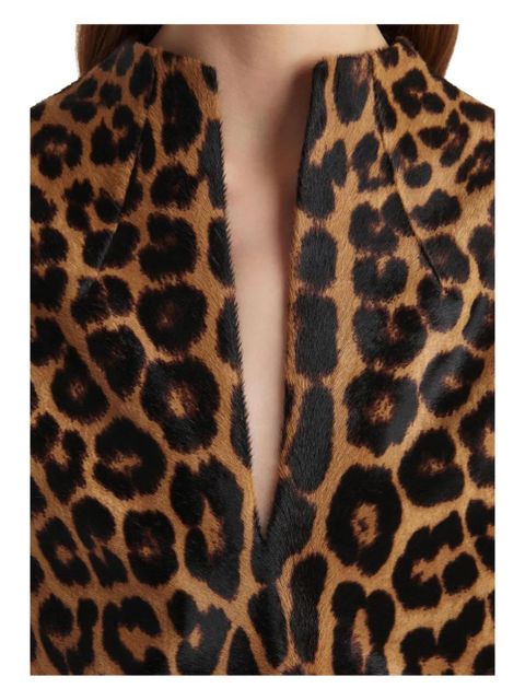 KHAITE leopard-print mini dress - Brown