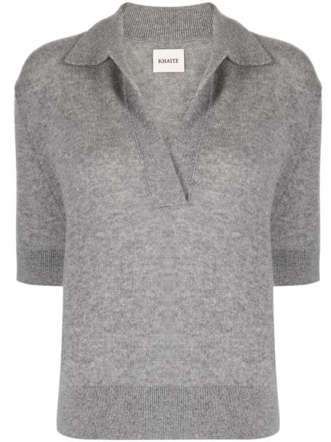 KHAITE Shrunken Jo cashmere top - Grey - zdjęcie produktu nr 1