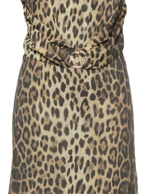 Moschino leopard-print belted maxi dress - Neutrals