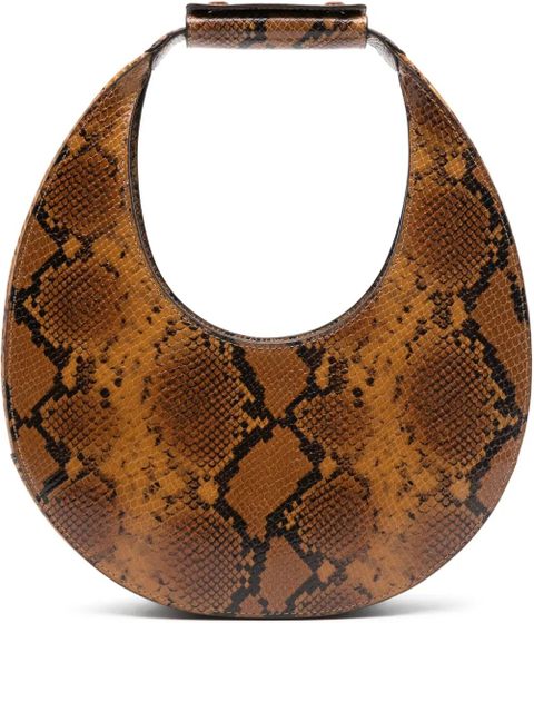 STAUD Moon snakeskin handle tote bag - Brown - zdjęcie produktu nr 1