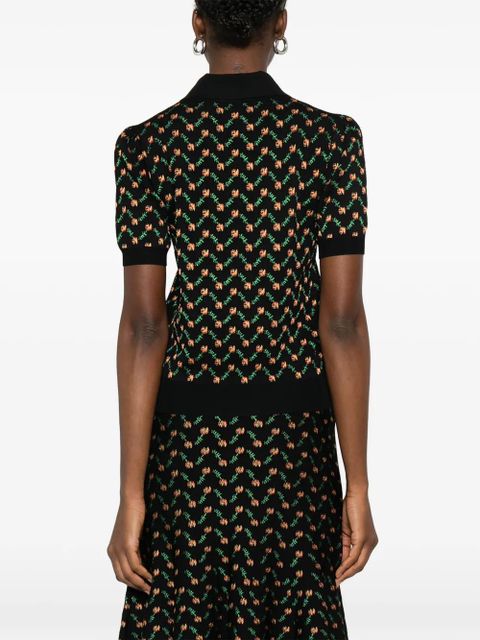 Alexander McQueen floral jacquard skirt - Black