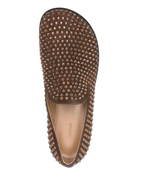 JW Anderson crystal-embellished loafers - Brown