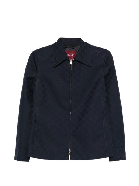 Gucci logo-pattern zip-fastening jacket - Blue - zdjęcie produktu nr 1