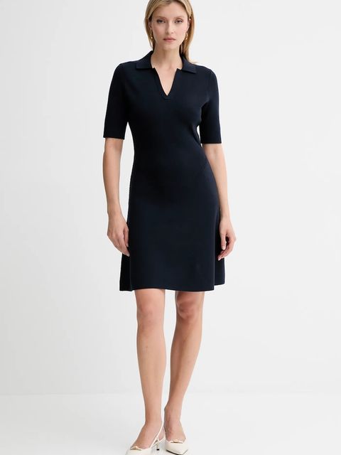 BOSS sukienka kolor granatowy mini rozkloszowana 50542876