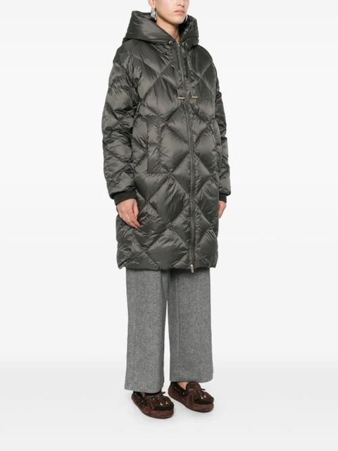 Max Mara hooded quilted coat - Black