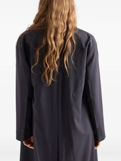 Prada single-breasted light wool coat - Blue