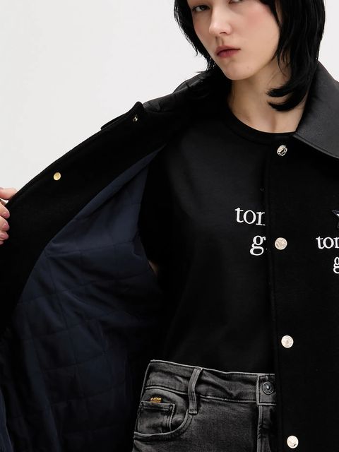 Tommy Jeans kurtka z dodatkiem wełny kolor czarny przejściowa DN0DN00093