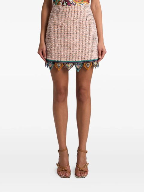 ETRO fringed tweed mini skirt - Neutrals - zdjęcie produktu nr 2