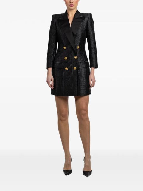 Balmain button textured mini dress - Black - zdjęcie produktu nr 1