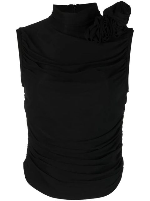 Magda Butrym ruched mock-neck top - Black - zdjęcie produktu nr 1