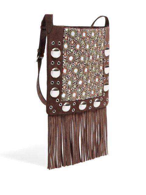 Valentino Garavani embroidered cross body bag - Brown