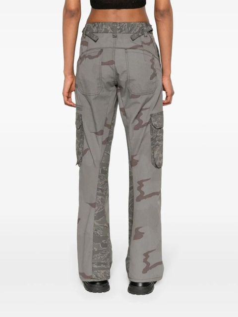 Marine Serre Regenerated wide-leg cargo trousers - Grey