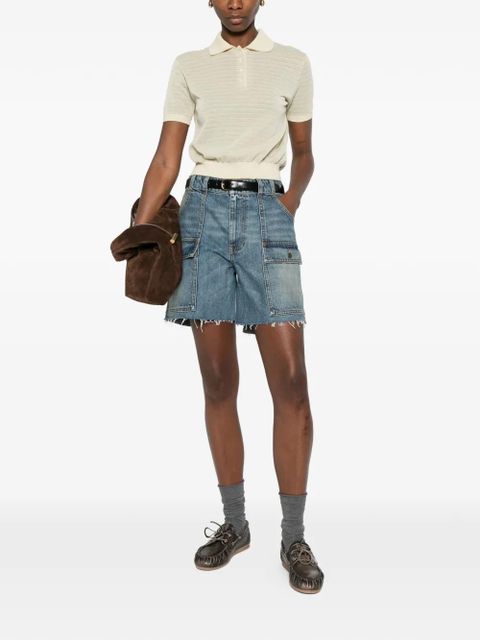 Miu Miu cargo-pocket denim shorts - Blue - zdjęcie produktu nr 2