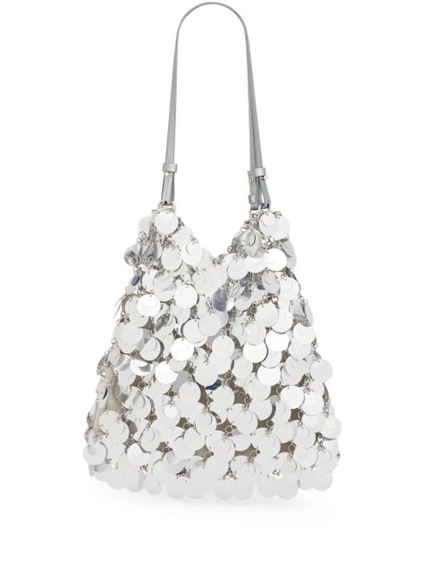 Rabanne large sequinned shoulder bag - Silver - zdjęcie produktu nr 1