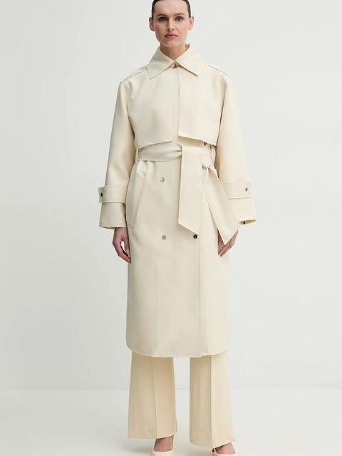 Day Birger et Mikkelsen płaszcz Chapin damski kolor beżowy przejściowy dwurzędowy DAY65243662 - zdjęcie produktu nr 1