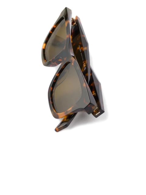 Prada Eyewear logo rectangle-frame sunglasses - Brown
