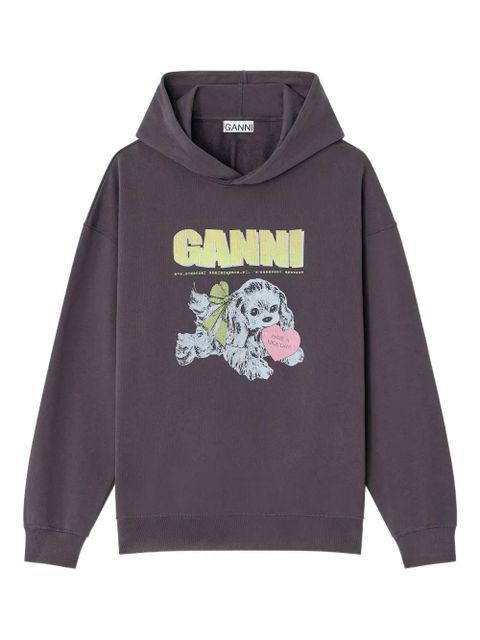 GANNI Puppy-print hooded sweatshirt - Grey - zdjęcie produktu nr 1