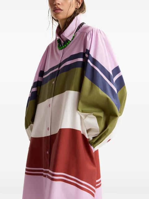 Essentiel Antwerp stripe-print cotton shirt dress - Pink