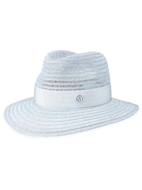 Maison Michel Henrietta straw fedora hat - Blue - zdjęcie produktu nr 1