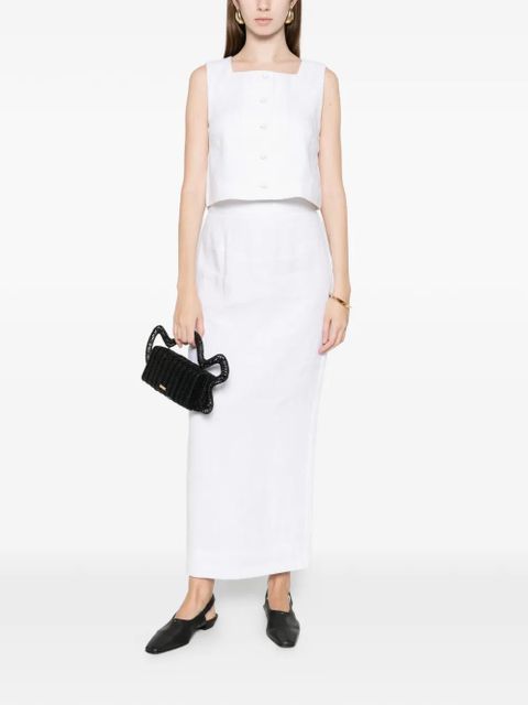 Posse Emma tailored long pencil Skirt - White - zdjęcie produktu nr 2