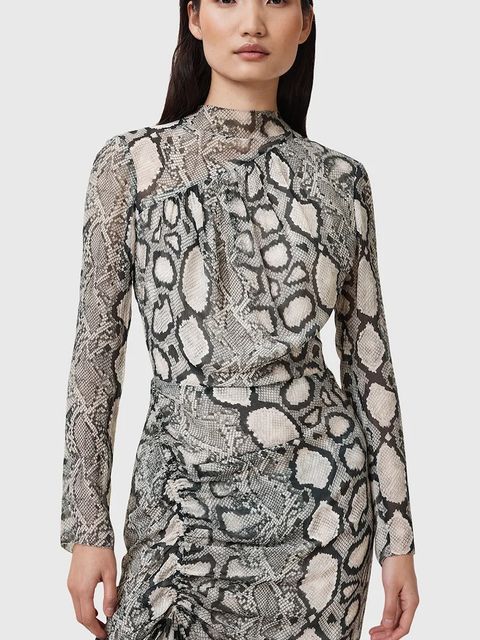 AllSaints sukienka z domieszką jedwabiu RIZO - zdjęcie produktu nr 2