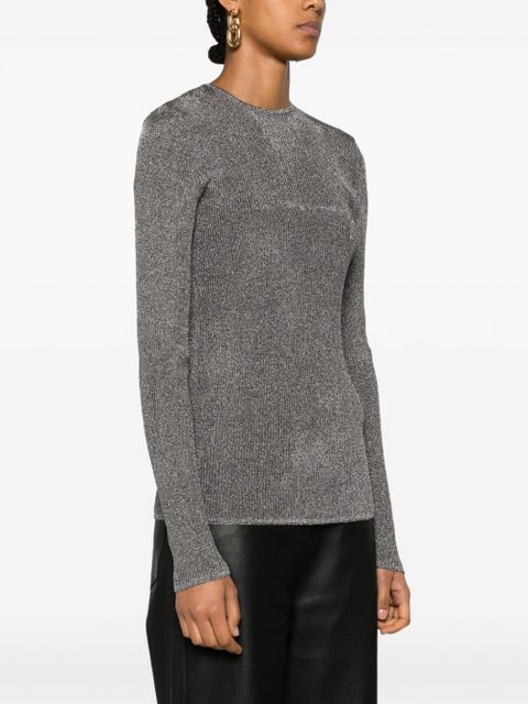 TOTEME metallic ribbed-knit jumper - Silver
