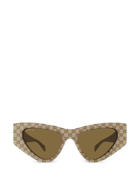 Gucci Eyewear monogram geometric-frame sunglasses - Neutrals - zdjęcie produktu nr 1