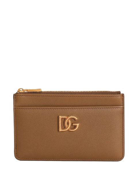 Dolce & Gabbana calfskin card holder with DG logo - Brown - zdjęcie produktu nr 1