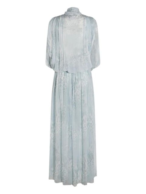 Blumarine printed chiffon dress - Blue