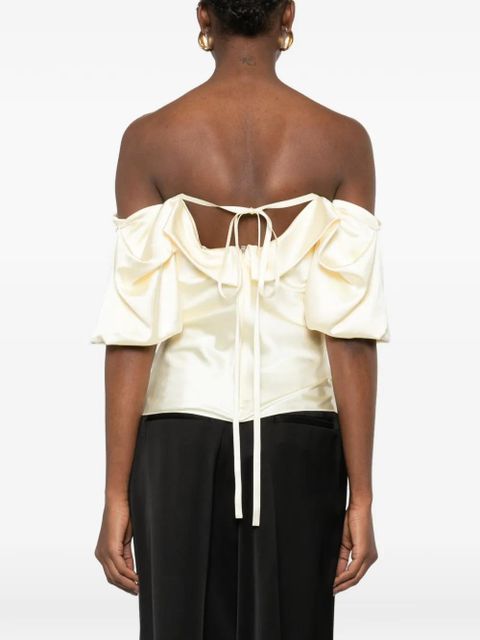 Alexander McQueen draped off-the-shoulder top - Yellow