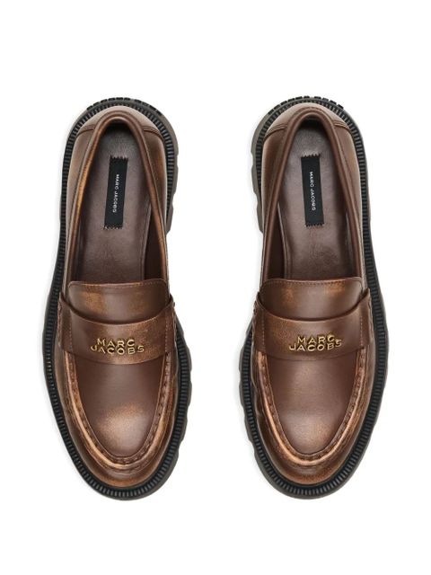 Marc Jacobs logo-plaque chunky loafers - Brown